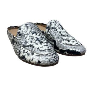 Banana Republic Faux Snakeskin Mule Shoe Slip-On Black White Gray Size 8